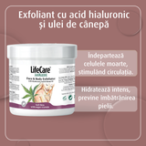 Exfoliant, cu acid hialuronic și ulei de cânepă