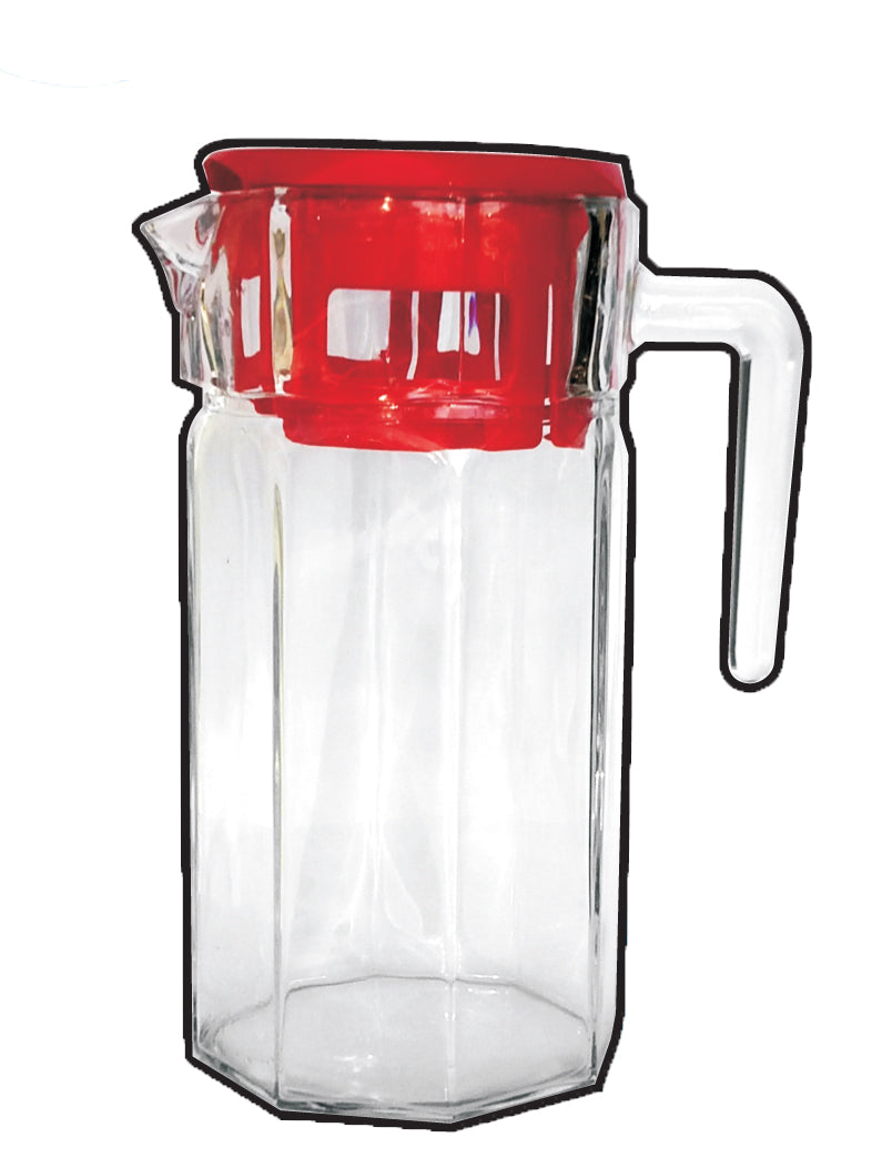 Carafă de sticlă și capac din plastic, volum 1.2 litri