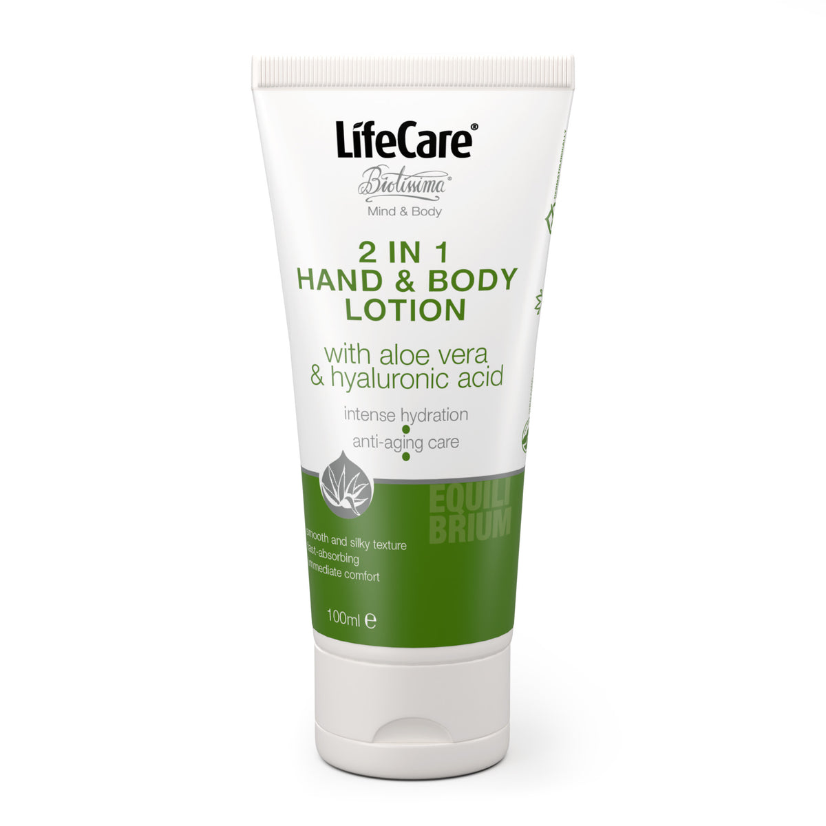 Loțiune 2 în 1 pentru mâini și corp, cu aloe vera BIO și acid hialuronic, EQUILIBRIUM