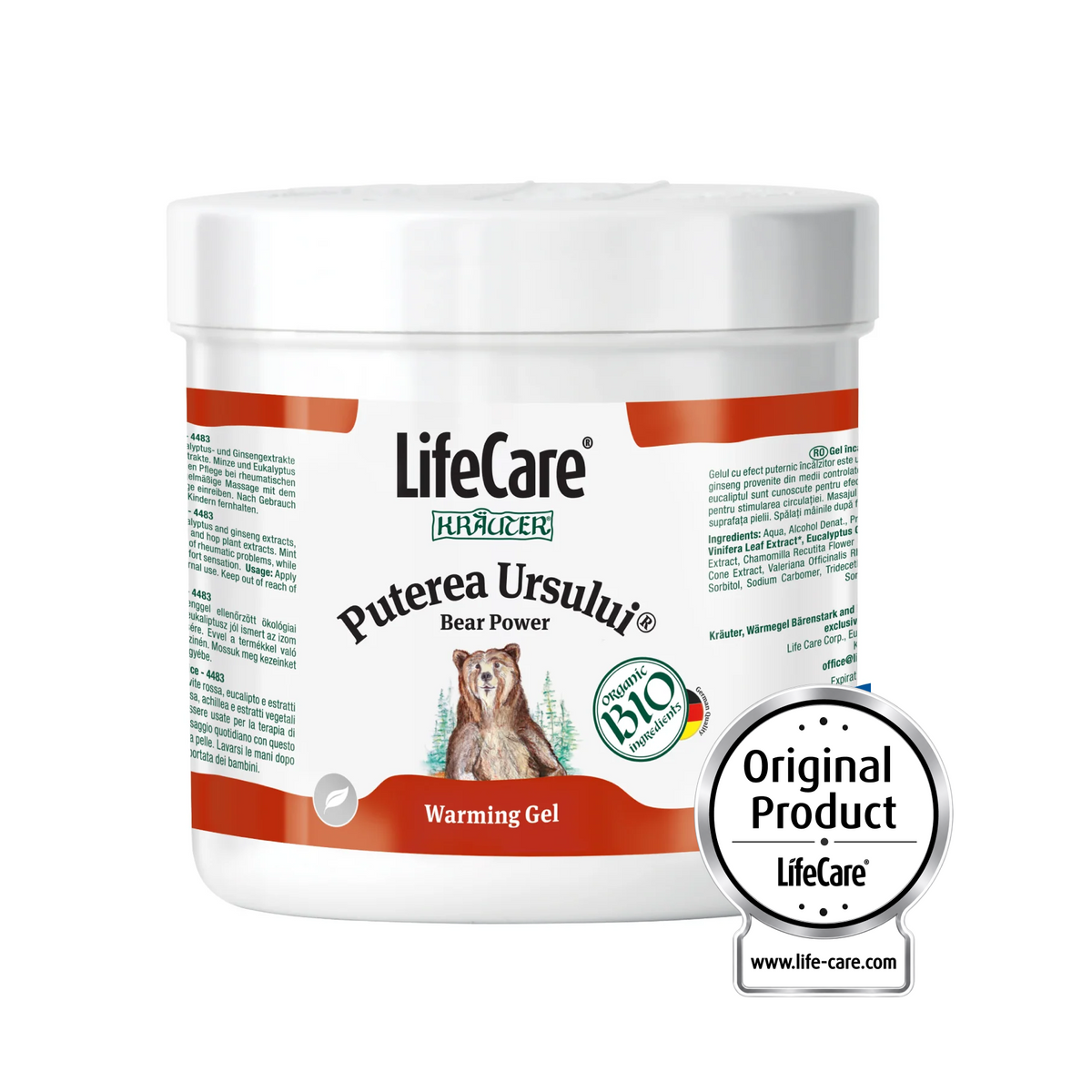 Gel riscaldante, Bear Power con erbe biologiche - 250 ml