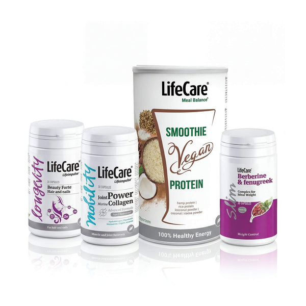 Program tonifiere articulații, piele, siluetă: Joint Power + Beauty Forte + Berberina cu schinduf + Smoothie Vegan Protein