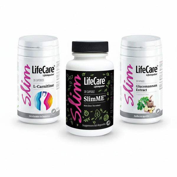 Formula Slăbire 3 in 1: L-Carnitine + SlimMe + Glucomannan Extract