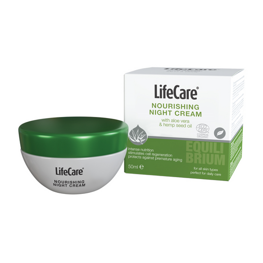 Cremă nutritivă de noapte cu aloe vera și ulei din semințe de cânepă BIO, EQUILIBRIUM 1812