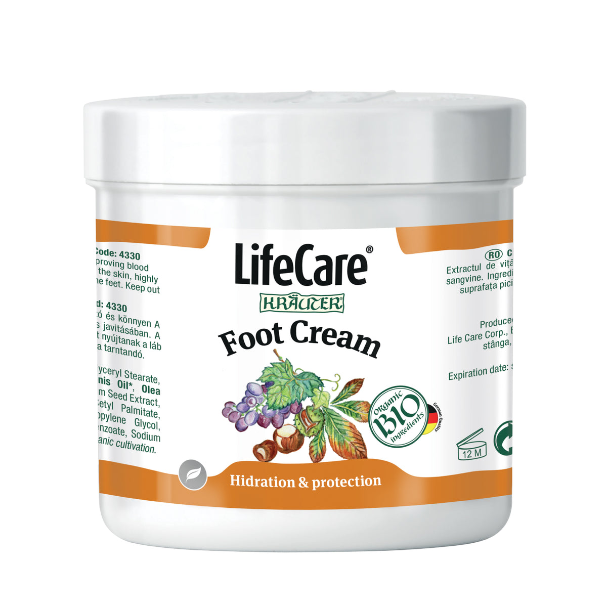 Leg cream with vines and organic plants