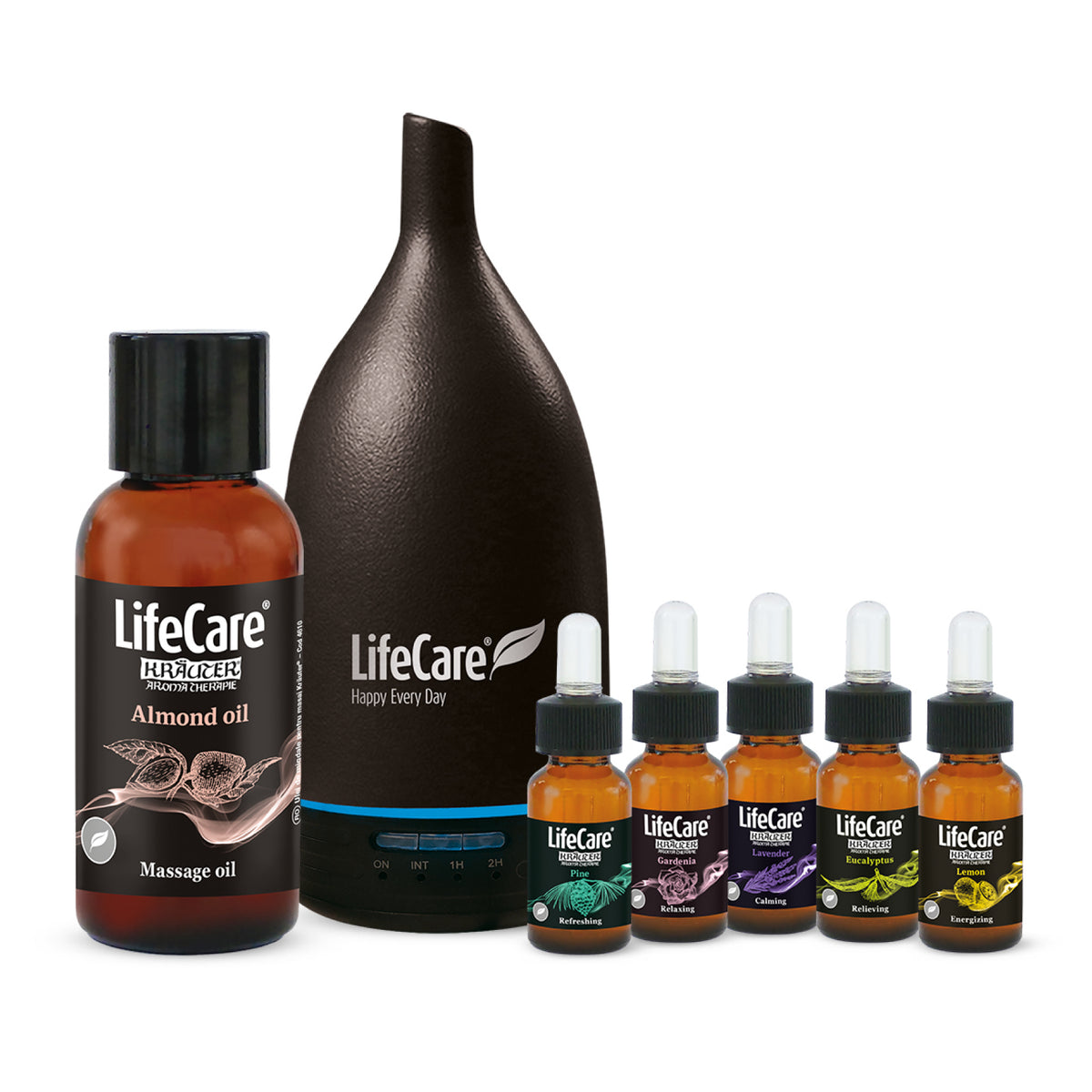 KIT AromaTherapie, cu diffuser negru ceramic