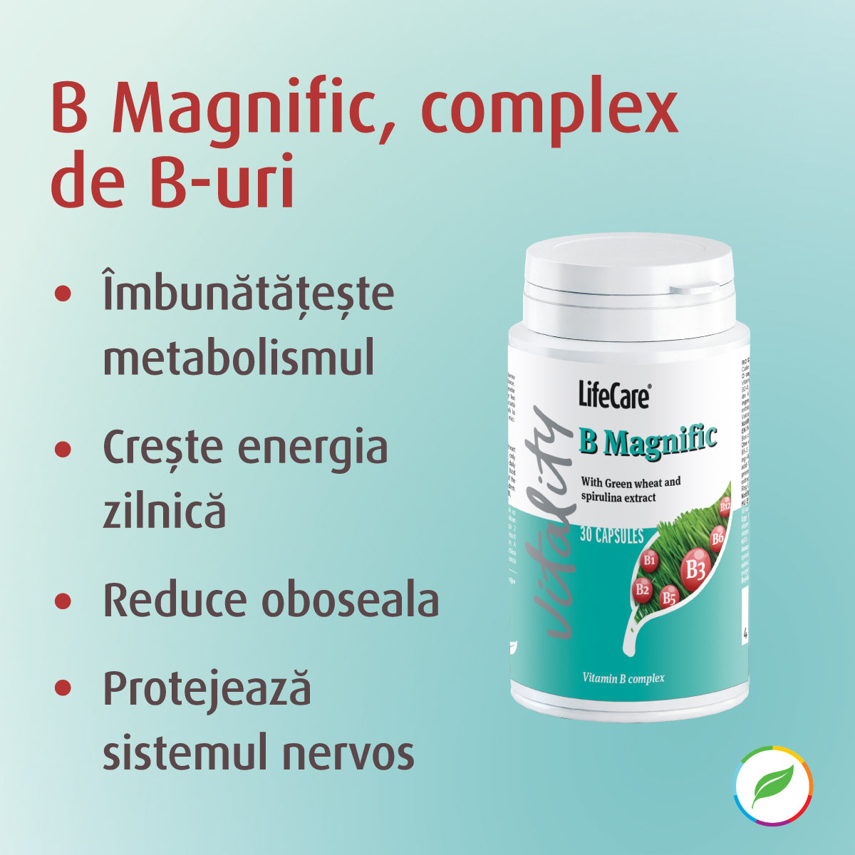 B Magnific, complex de vitamina B1, B2, B3, B5, B6, B12