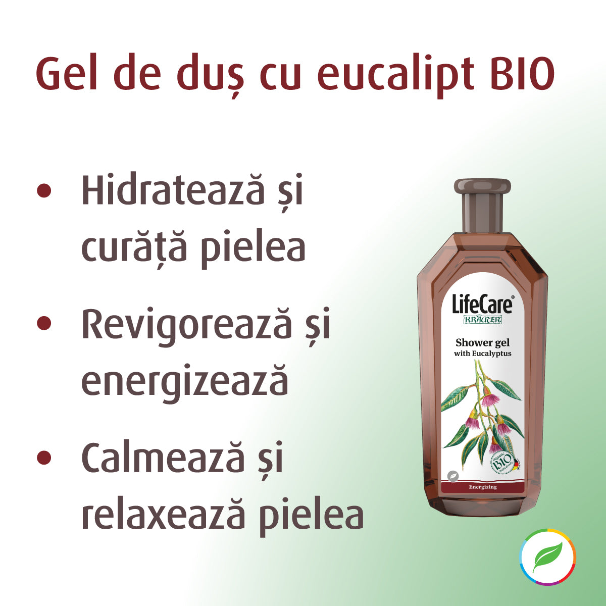 Gel de dus, cu eucalipt BIO
