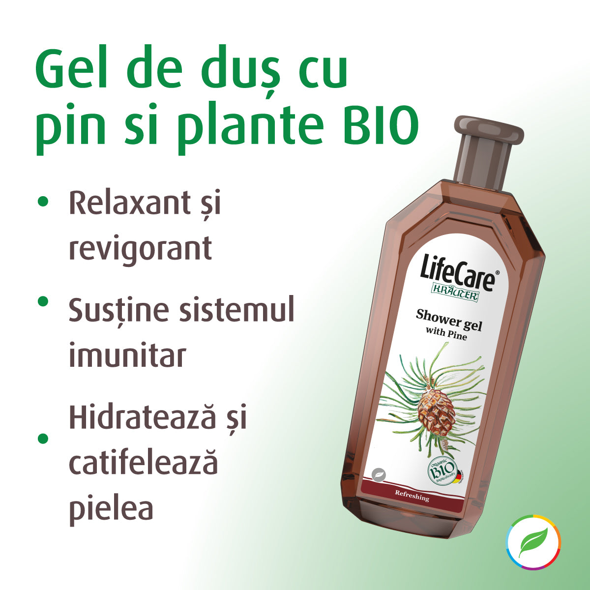 Gel de dus, cu pin și plante BIO