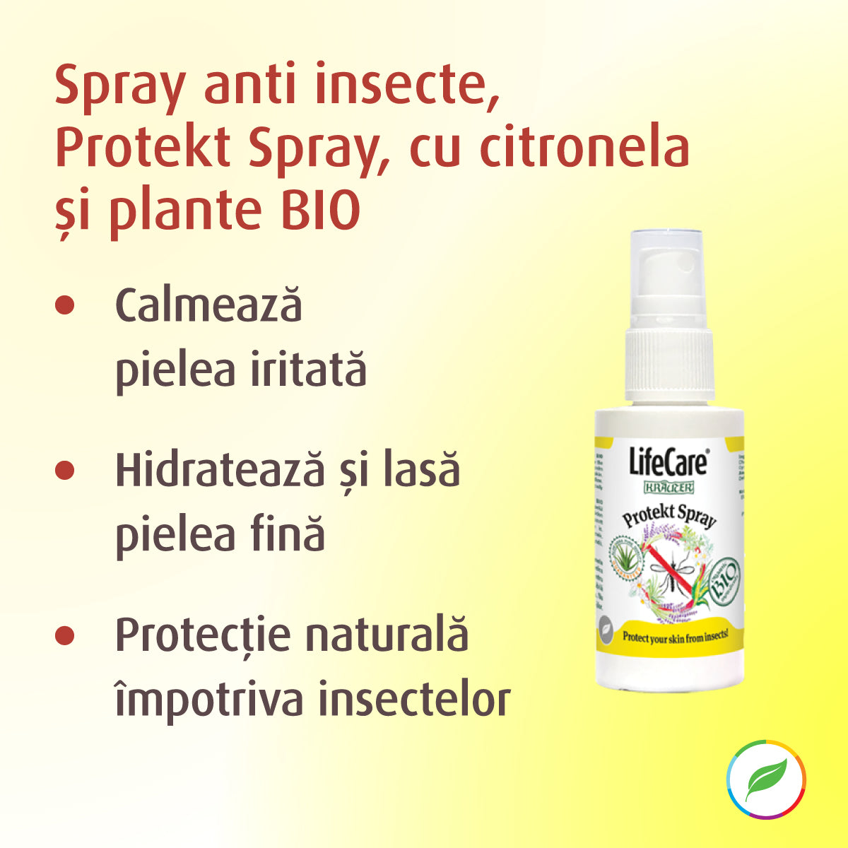 Protekt Spray, anti-insecte, cu citronela și plante BIO