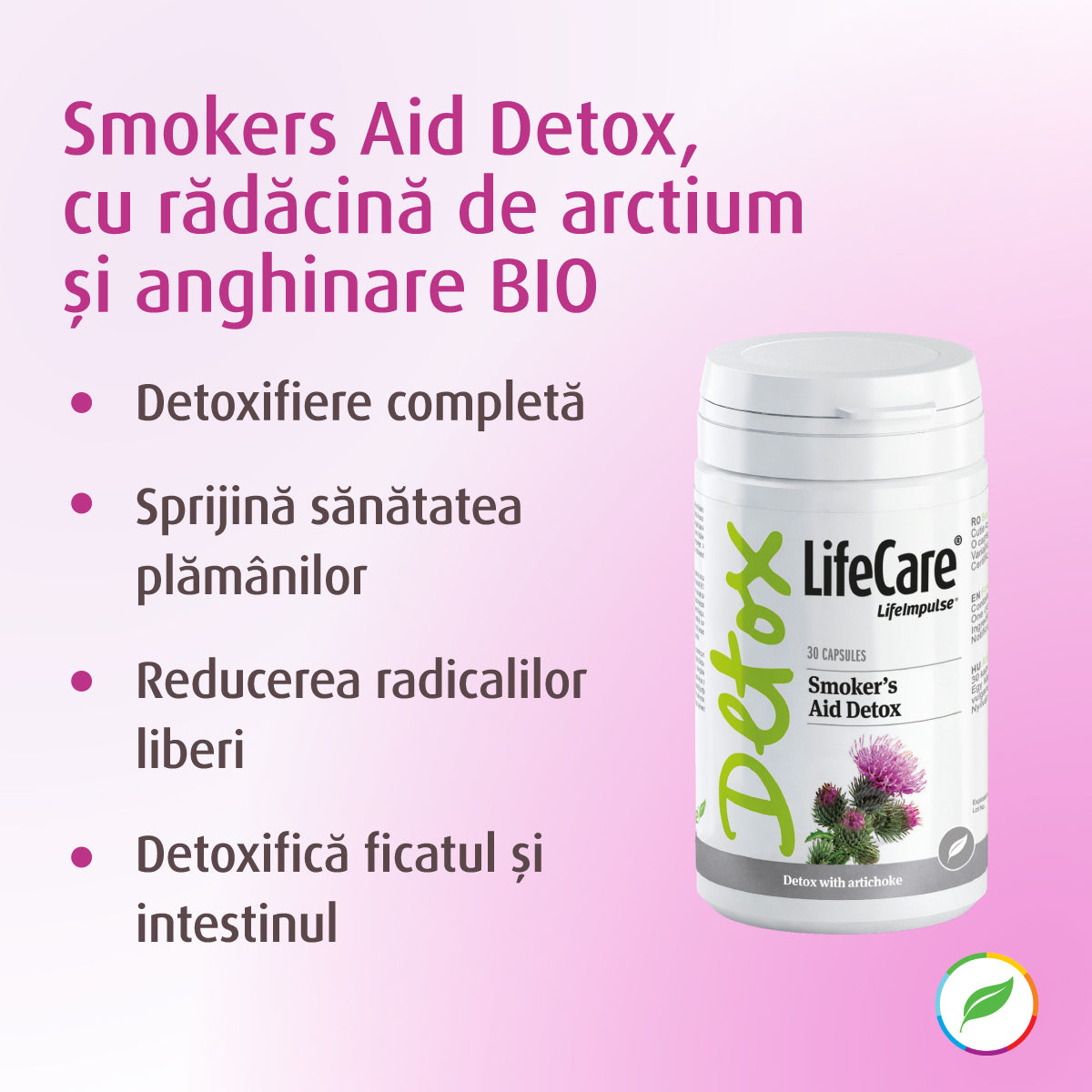 Smokers Aid Detox, cu rădăcină de arctium și anghinare BIO