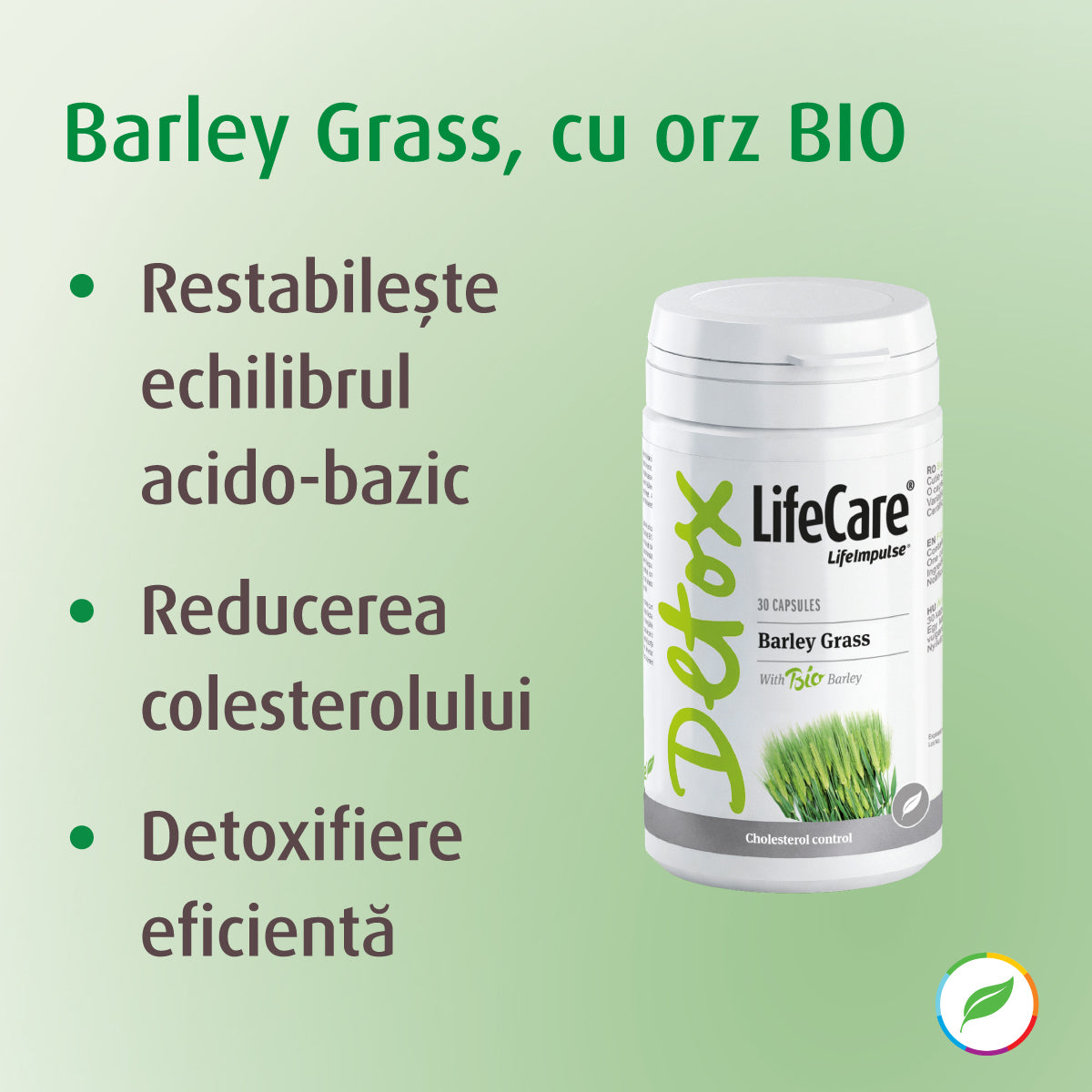 Barley Grass, cu orz BIO, pentru reducerea colesterolului