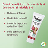 Cremă de mâini, cu ulei din sâmburi de struguri și migdale BIO