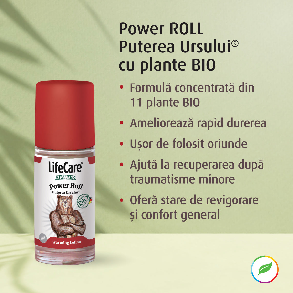 Power ROLL by Puterea Ursului, cu plante BIO