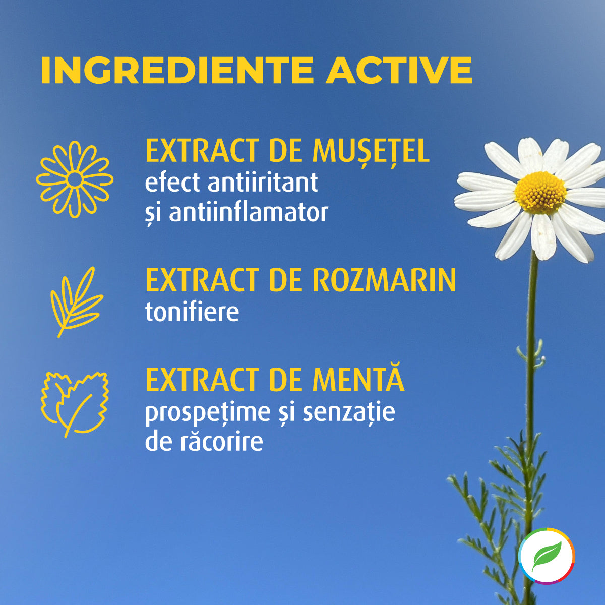 Deo antiperspirant roll-on, cu mușețel și rozmarin BIO