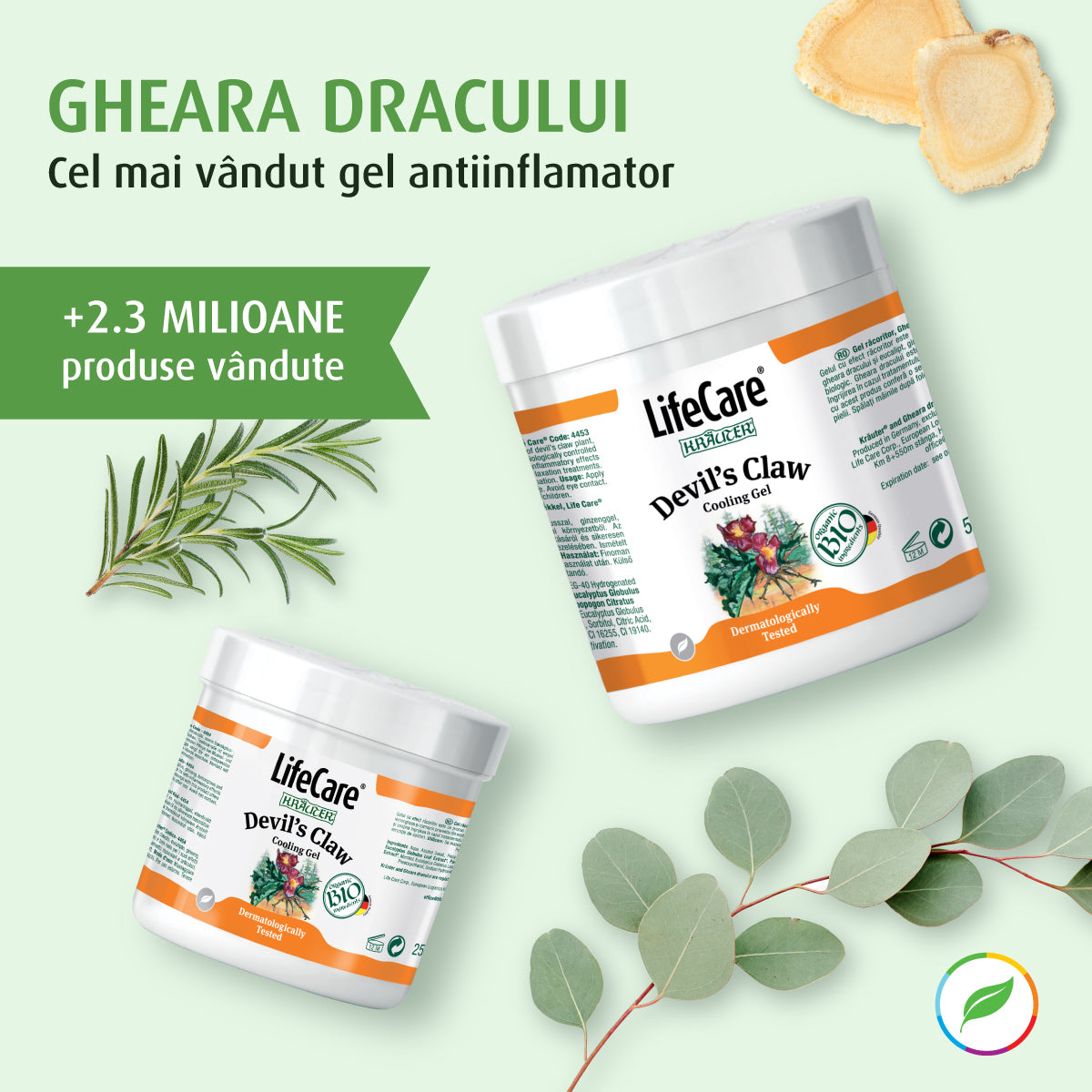 Gel răcoritor, Gheara Dracului, cu plante BIO - 500 ml