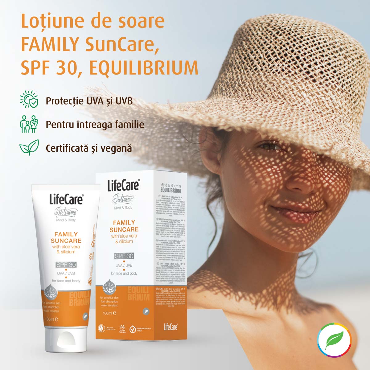 Loțiune de soare FAMILY SunCare, SPF 30, EQUILIBRIUM