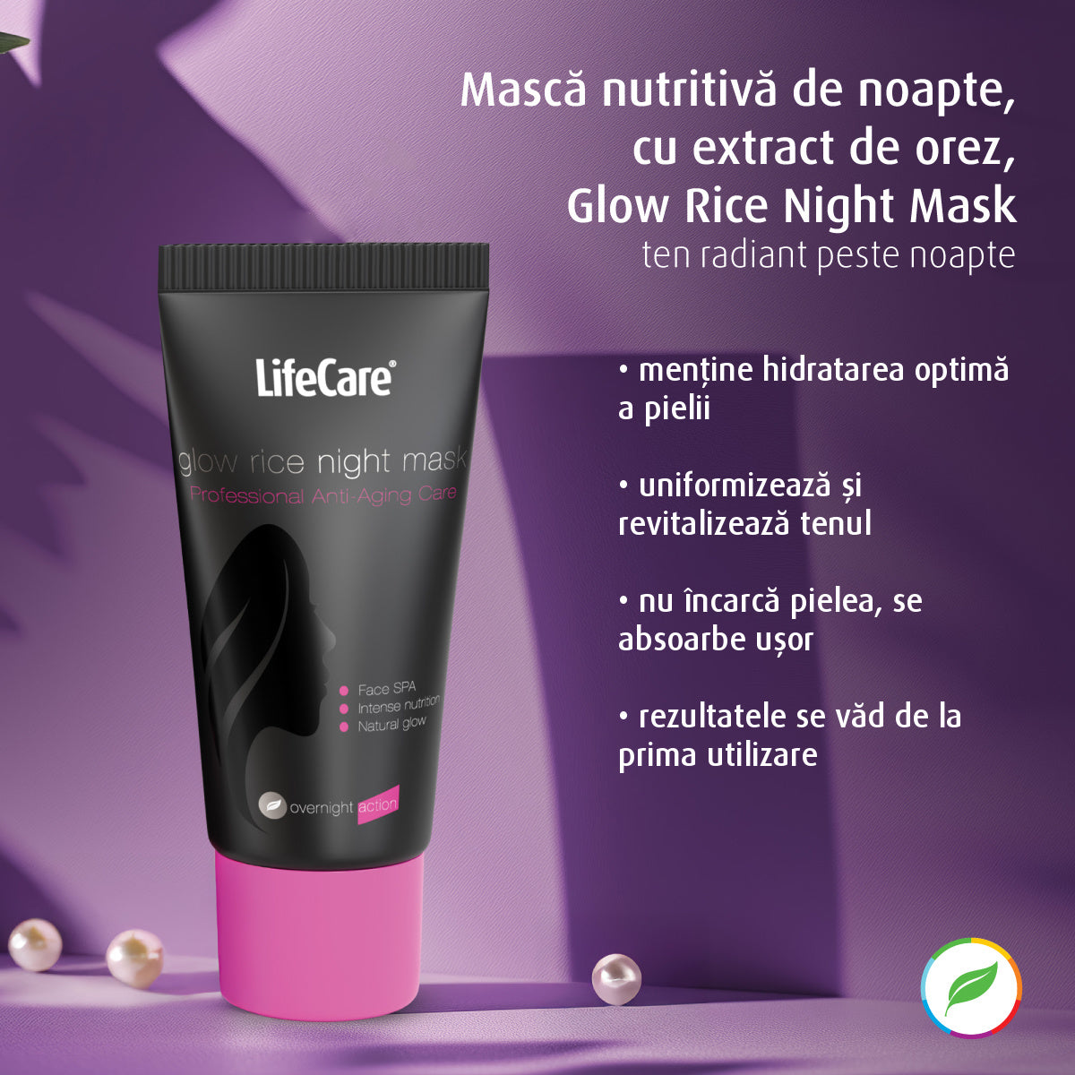 Masca nutritivă de noapte, cu extract de orez, Glow Rice Night Mask