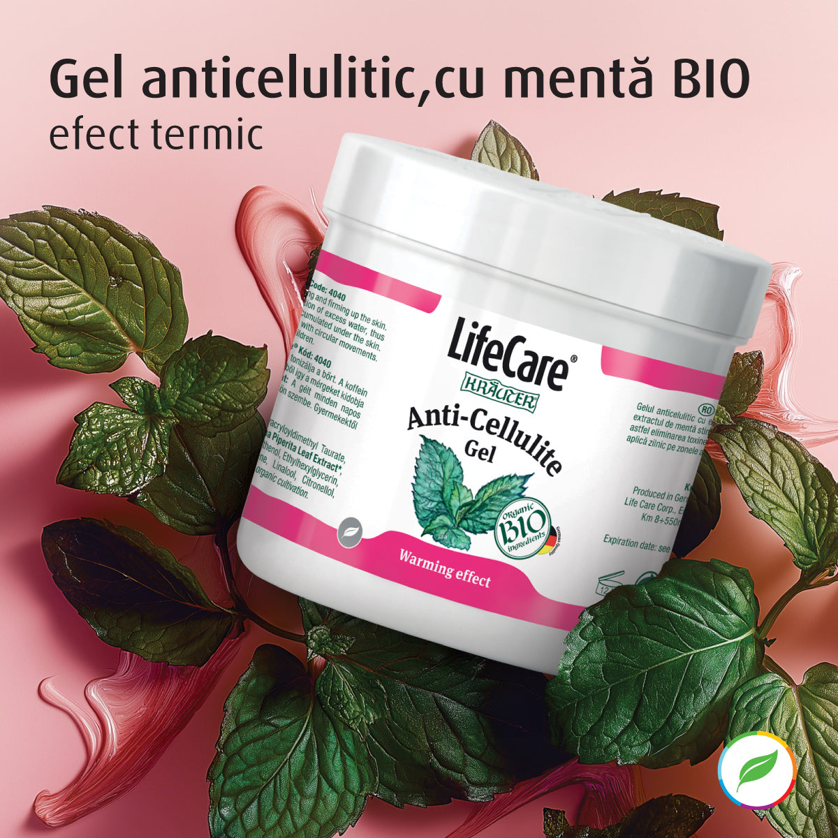 Gel anticelulitic, cu mentă BIO