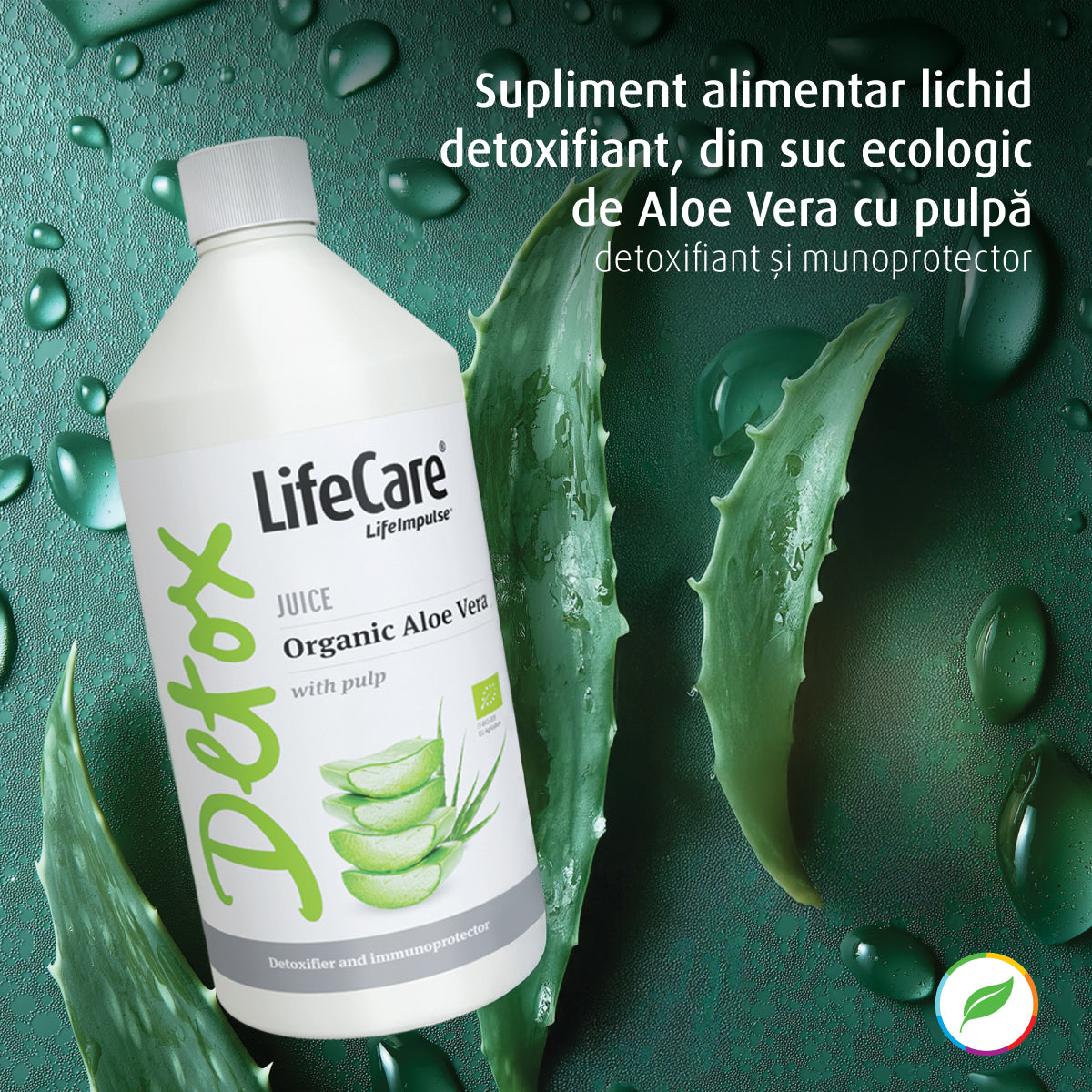 Detoxifying supplement, from ecological juice of aloe vera with pulp