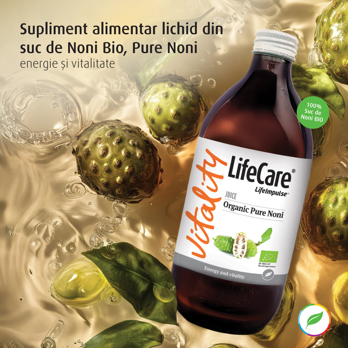Pure Noni, supliment lichid din suc de Noni BIO