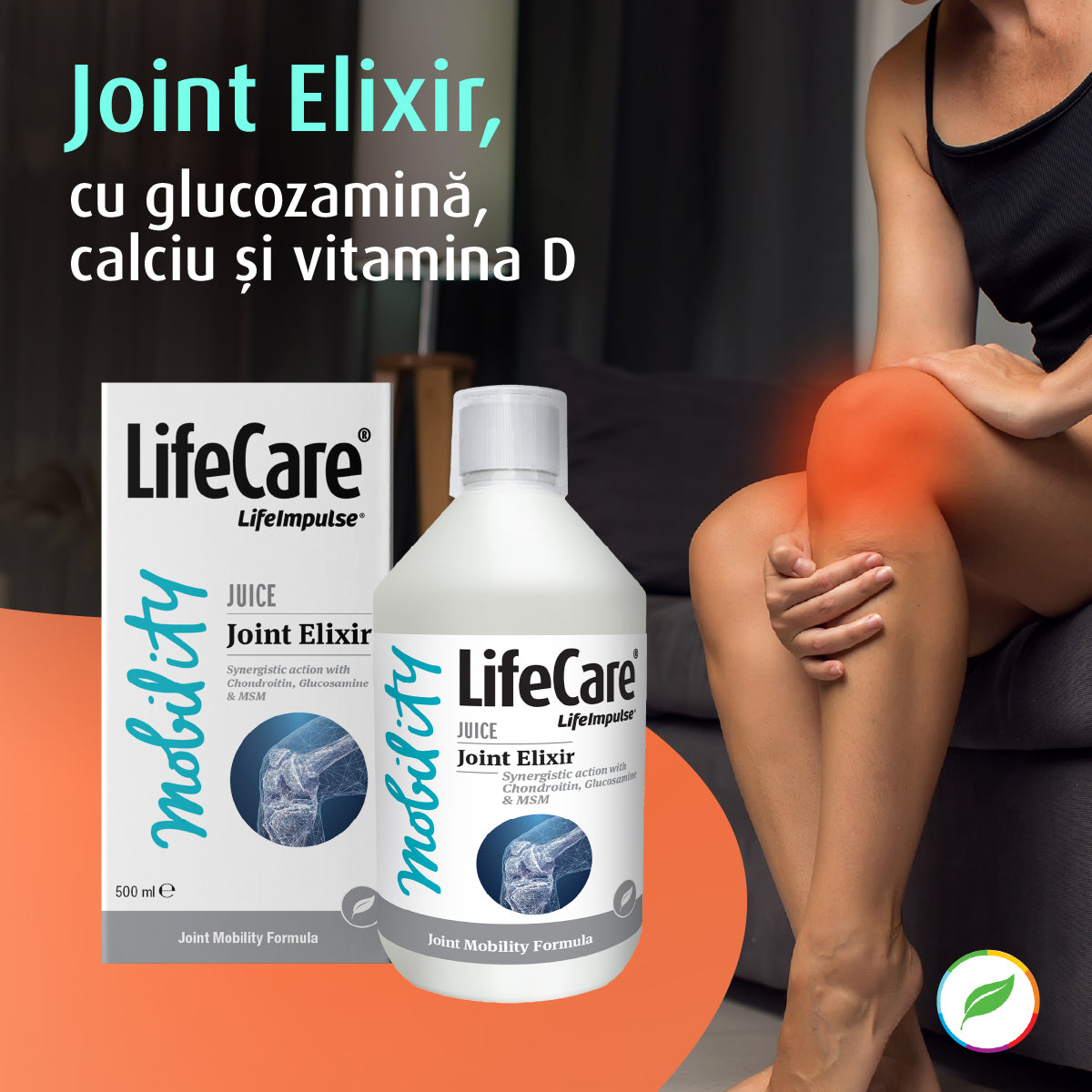 Joint Elixir, supliment alimentar lichid pentru articulatii, acțiune sinergică cu Condroitină, Glucozamină și MSM