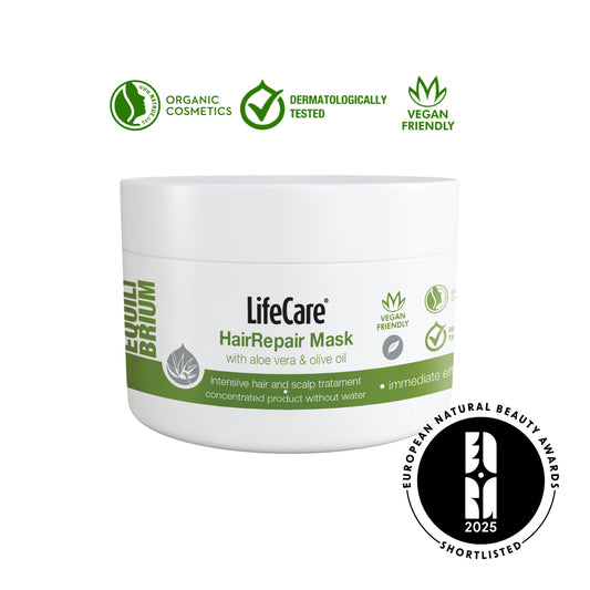 Mască reparatoare pentru păr și scalp, cu aloe vera și ulei de măsline BIO, EQUILIBRIUM 1200