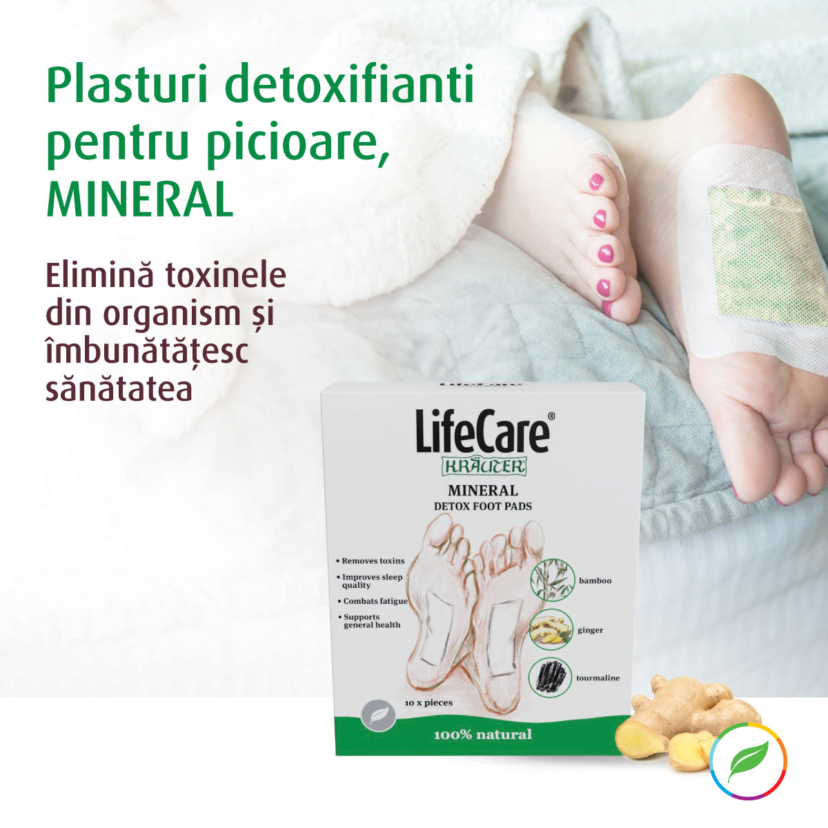 Detoxifying patch for legs, mineral