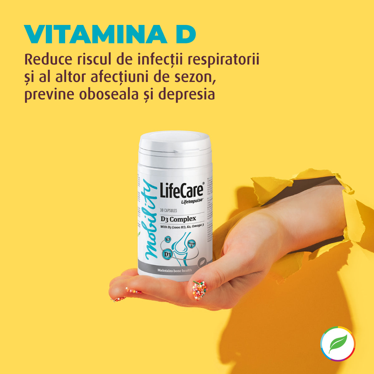 Complex with Vitamin D3 (2000 IU), K2 and Omega 3 in in