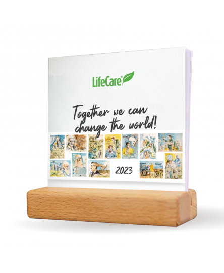 Calendar de birou 2023 cu suport de lemn, BioART, Life Care®