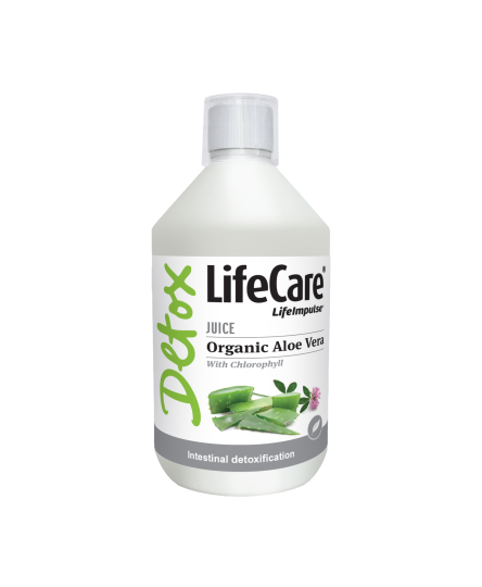 Supliment alimentar lichid detoxifiant, din suc de Aloe Vera BIO cu clorofila, Life Care®