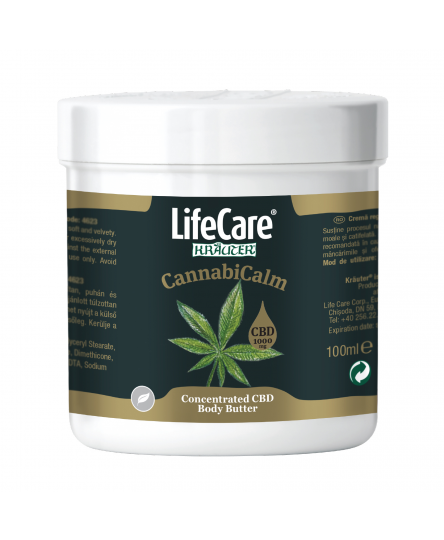 Unt de corp CannabiCalm, cu CBD 1000 mg, Life Care®